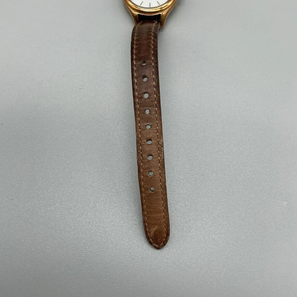 Fossil BQ1374 Womens Watch 26mm MOP Dial Brown Leather Gold Tone New Battery